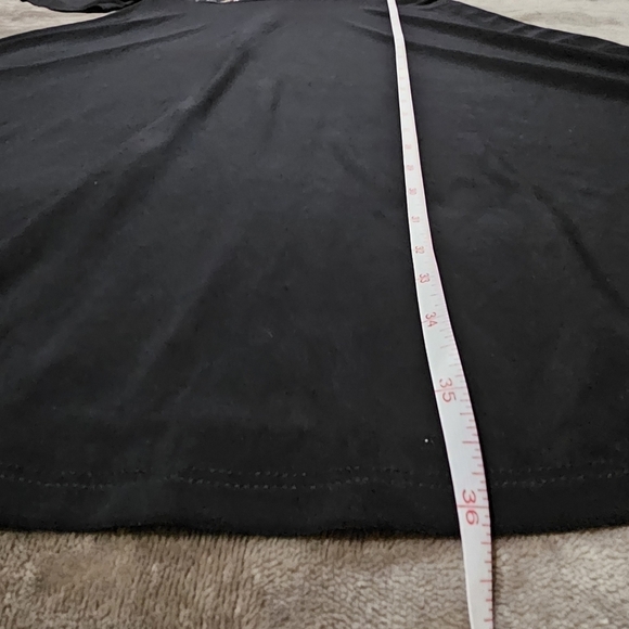 Nine West ✦ Silk Embroidered Floral Appliqué Dress ✦ Black ✦ Fitted Short Sleeve - Picture 16 of 17